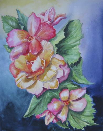Begonias in Sunset